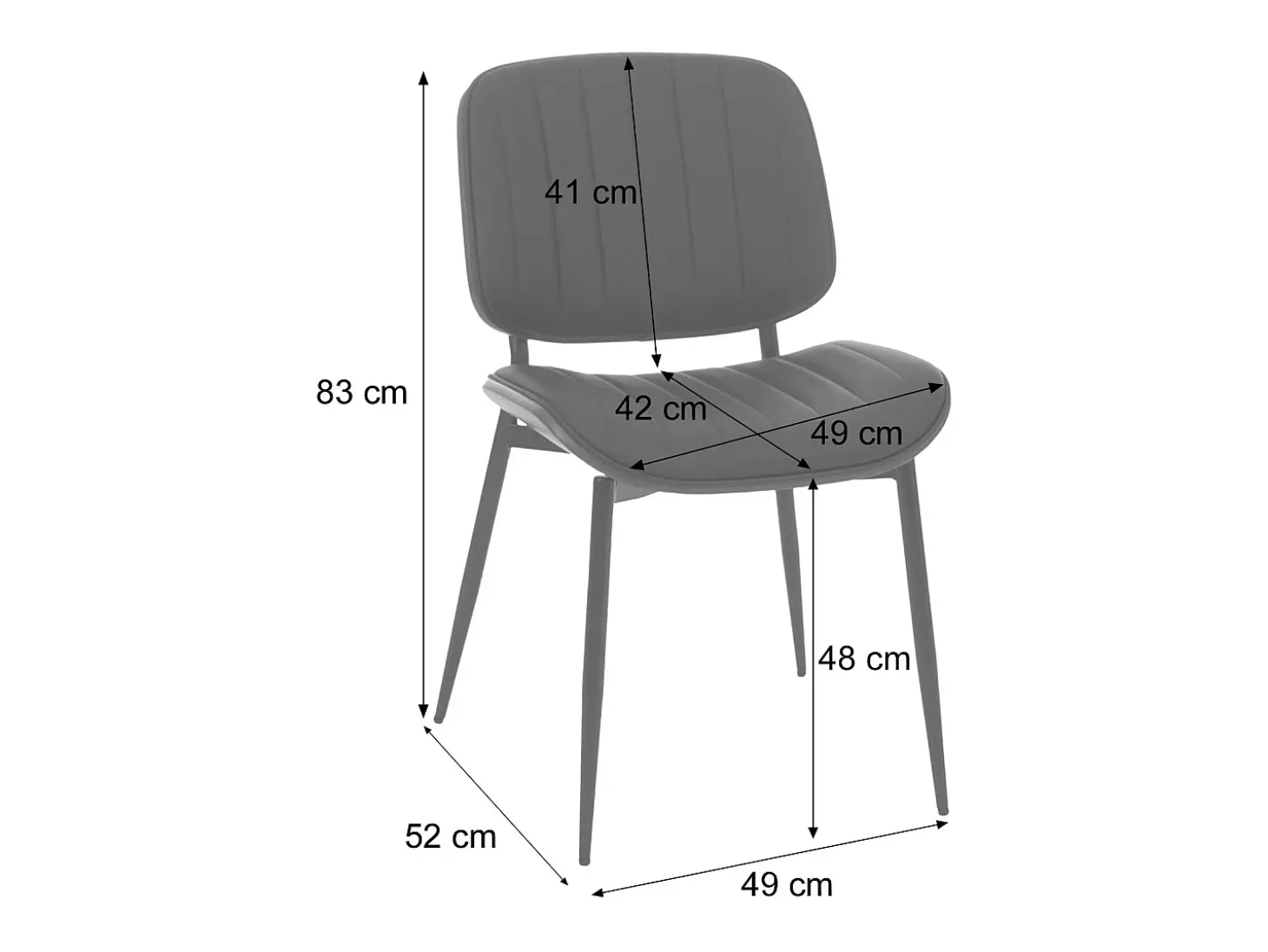 Silla de comedor MCW-O44 (juego de 6), aspecto nogal, marrón vintage