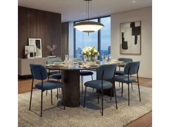 Silla de comedor MCW-O26 (juego de 6), azul