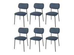 Silla de comedor MCW-O26 (juego de 6), azul