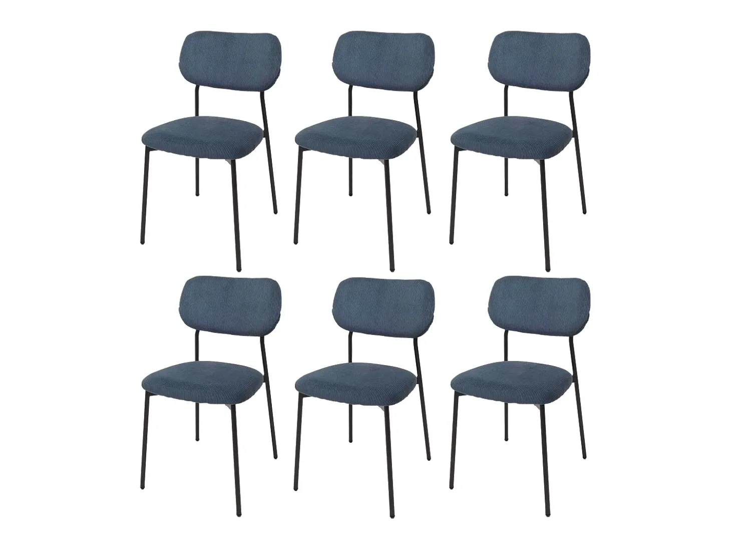 Silla de comedor MCW-O26 (juego de 6), azul
