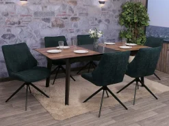 Silla de comedor MCW-O48 (juego de 6), verde petróleo