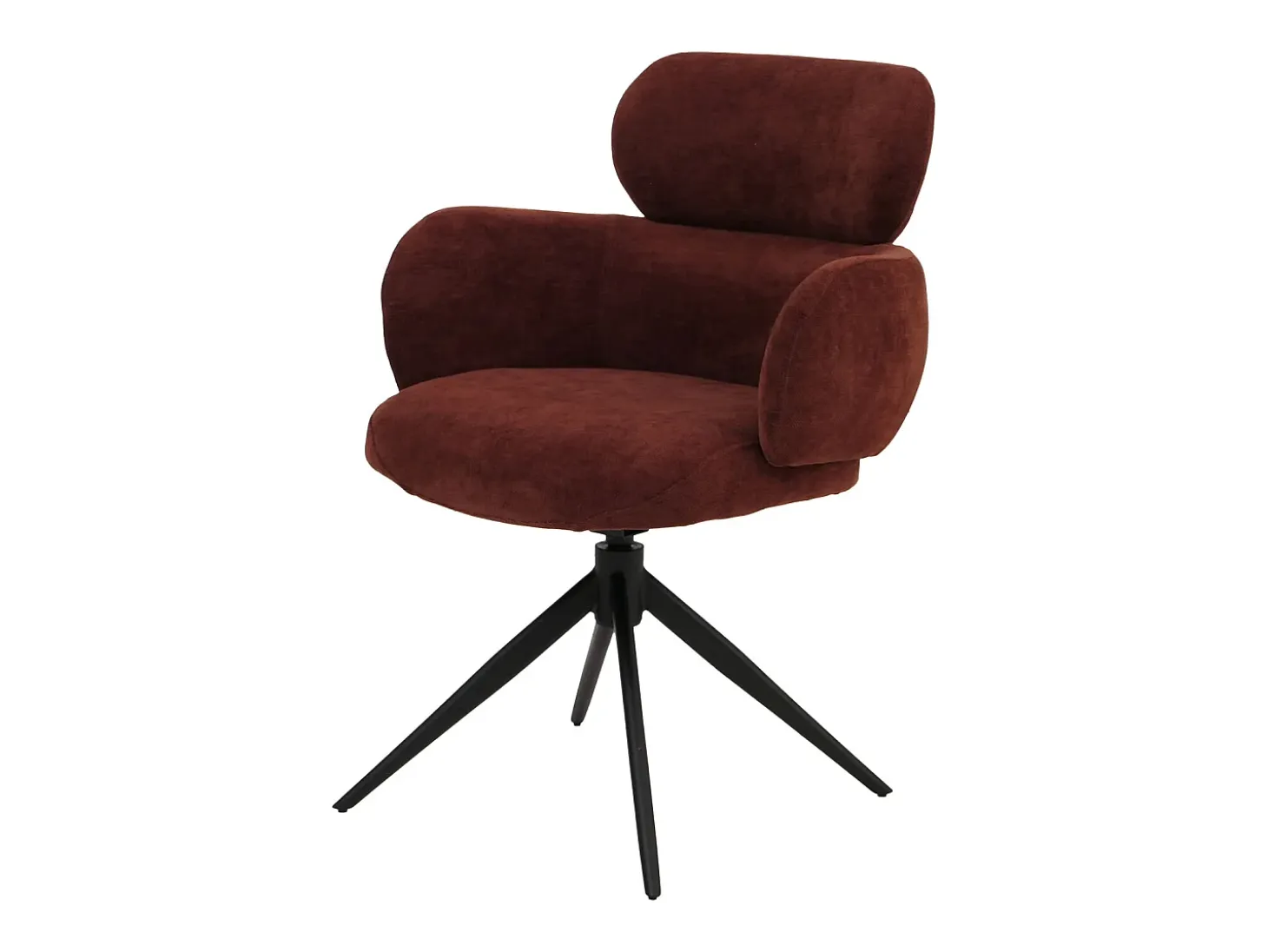 Silla de comedor MCW-O77 (juego de 6), rojo marrón