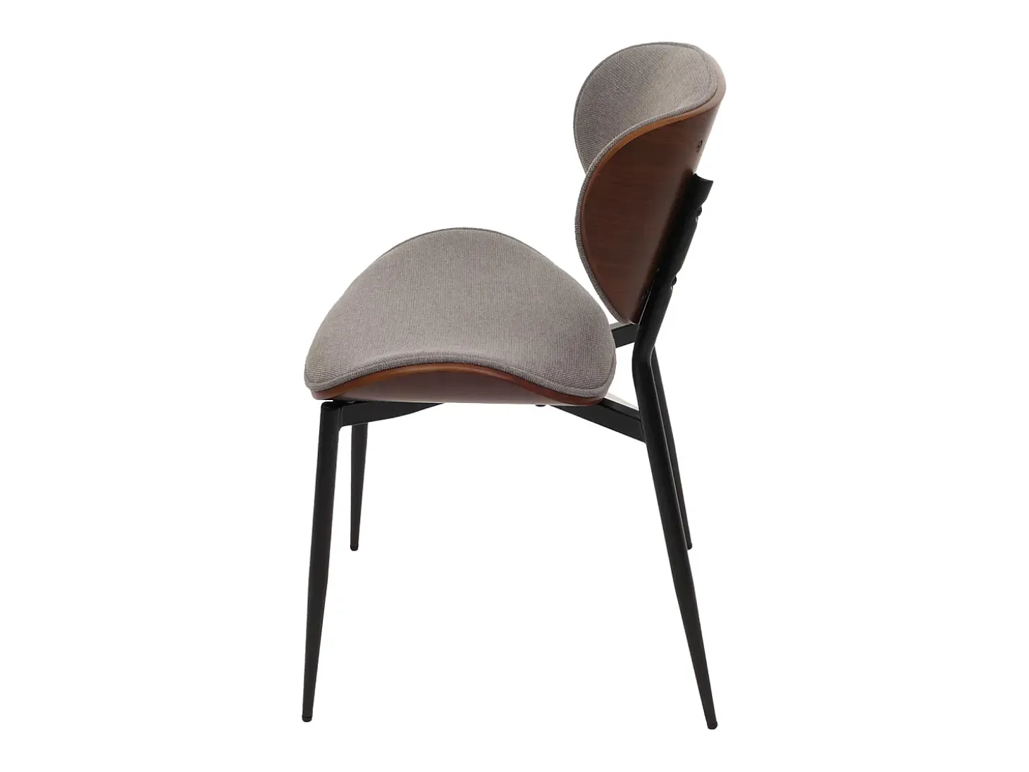 Silla de comedor MCW-O45 (juego de 2), aspecto nogal, gris claro