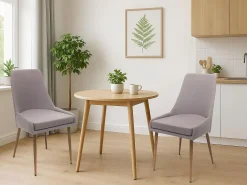 Silla de comedor MCW-O27 (set de 2), gris claro