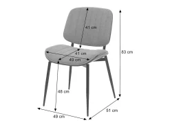 Silla de comedor MCW-O44 (set de 2), aspecto nogal, gris oscuro