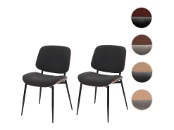 Silla de comedor MCW-O44 (set de 2), aspecto nogal, gris oscuro