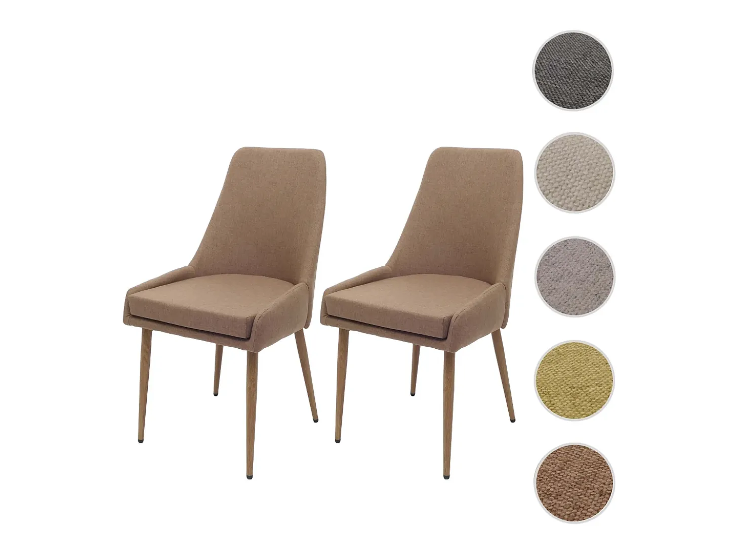 Silla de comedor MCW-O27 (set de 2), marrón