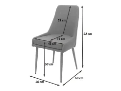 Silla de comedor MCW-O27 (set de 2), gris oscuro