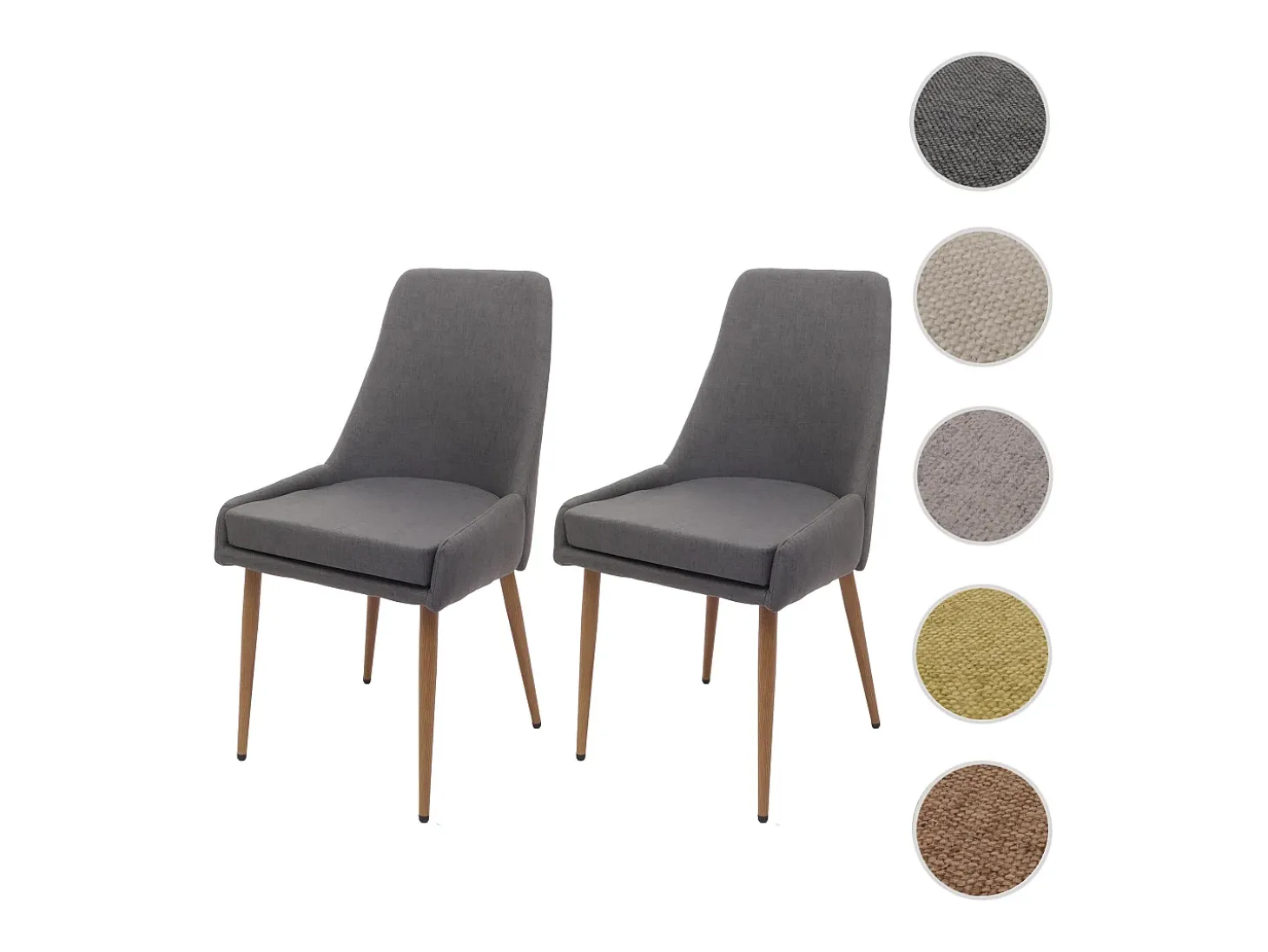 Silla de comedor MCW-O27 (set de 2), gris oscuro