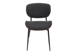 Silla de comedor MCW-O45 (set de 2), aspecto nogal, gris oscuro
