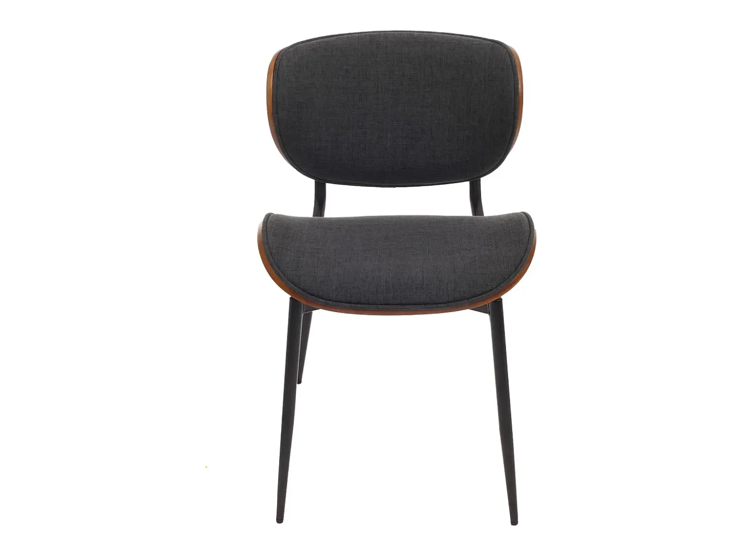 Silla de comedor MCW-O45 (set de 2), aspecto nogal, gris oscuro