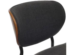 Silla de comedor MCW-O45 (set de 2), aspecto nogal, gris oscuro