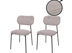 Silla de comedor MCW-O26 (set de 2), gris claro
