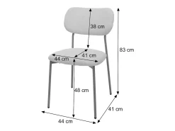 Silla de comedor MCW-O26 (set de 2), gris claro