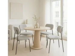 Silla de comedor MCW-O26 (set de 2), gris claro