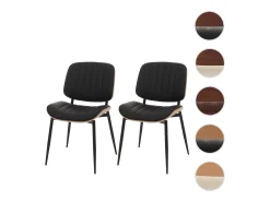 Silla de comedor MCW-O44 (set de 2), natural, negro