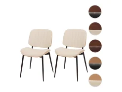 Silla de comedor MCW-O44 (set de 2), natural, blanco
