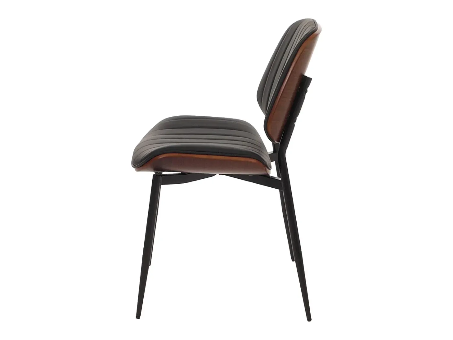 Silla de comedor MCW-O44 (set de 2), aspecto nogal, negro