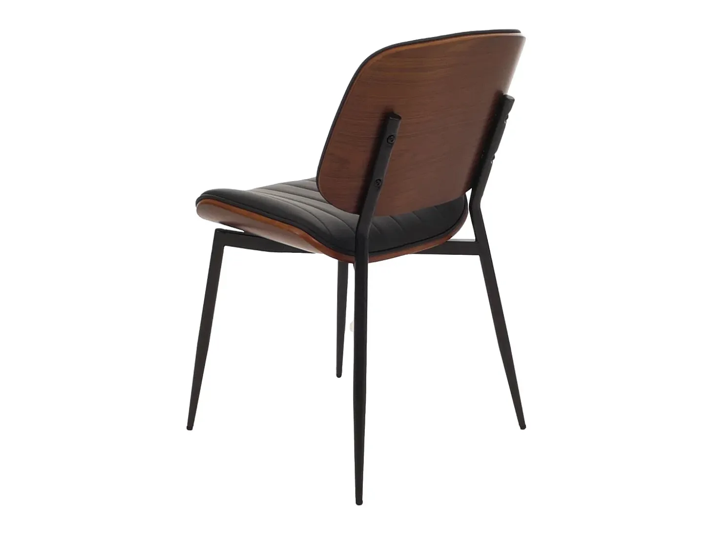 Silla de comedor MCW-O44 (set de 2), aspecto nogal, negro