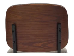 Silla de comedor MCW-O44 (set de 2), aspecto nogal, gris claro