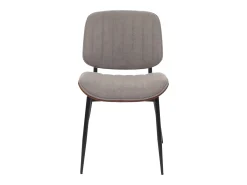 Silla de comedor MCW-O44 (set de 2), aspecto nogal, gris claro