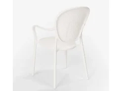 Silla de comedor moderna para bar, restaurante y cocina al aire libre en polipropileno Clara - Blanco