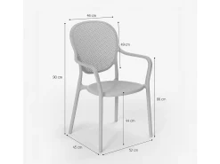 Silla de comedor moderna para bar, restaurante y cocina al aire libre en polipropileno Clara - Blanco