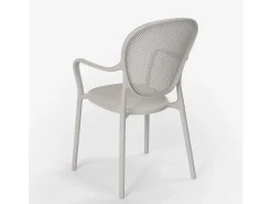 Silla de comedor moderna para bar, restaurante y cocina al aire libre en polipropileno Clara - Gris