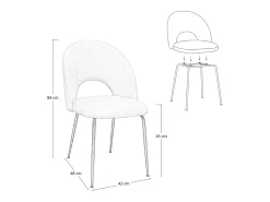 Silla de comedor Paola en microfibra nobuk gris tórtola con patas de metal negro