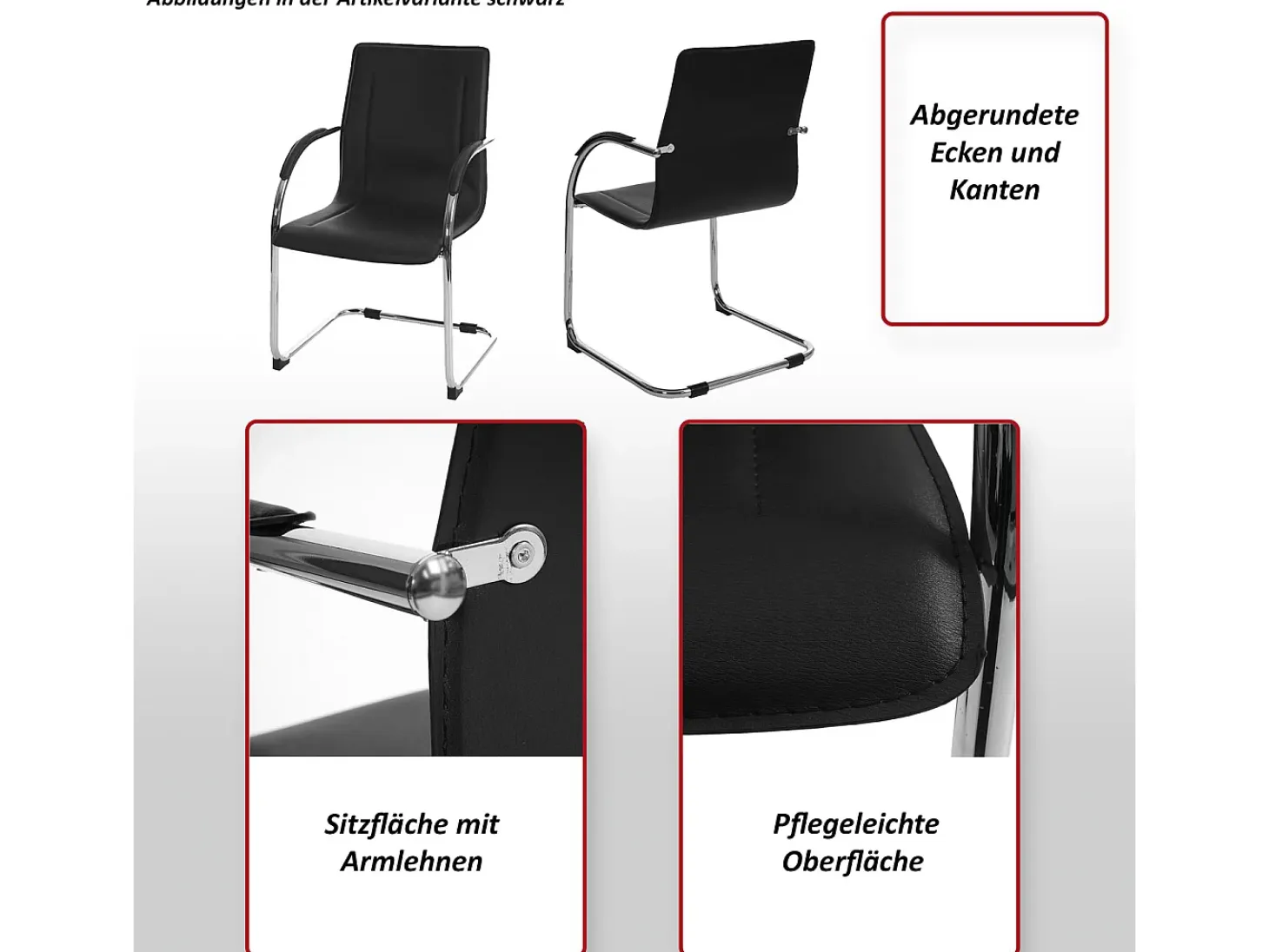 Silla de comedor Perm, negro