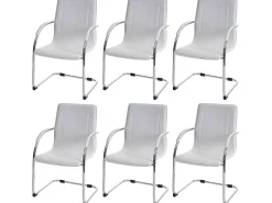 Silla de comedor Perm (juego de 6), blanco