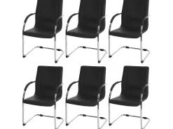 Silla de comedor Perm (juego de 6), negro
