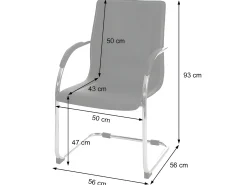 Silla de comedor Perm (juego de 6), negro