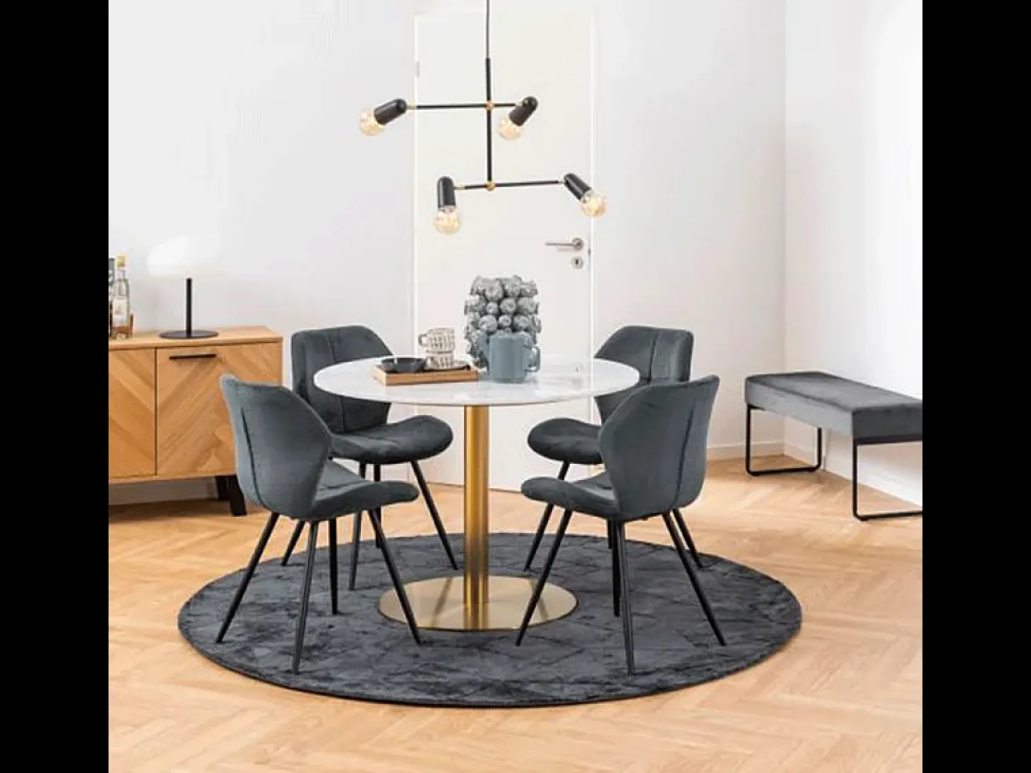 Silla de comedor Petri gris, negro.