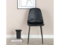 Silla de comedor Polar piel sintética color negro.