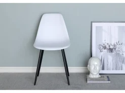 Silla de comedor Polar, silla de carcasa color blanco.