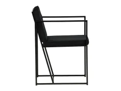 Silla de comedor Richmond con reposabrazos, terciopelo negro.