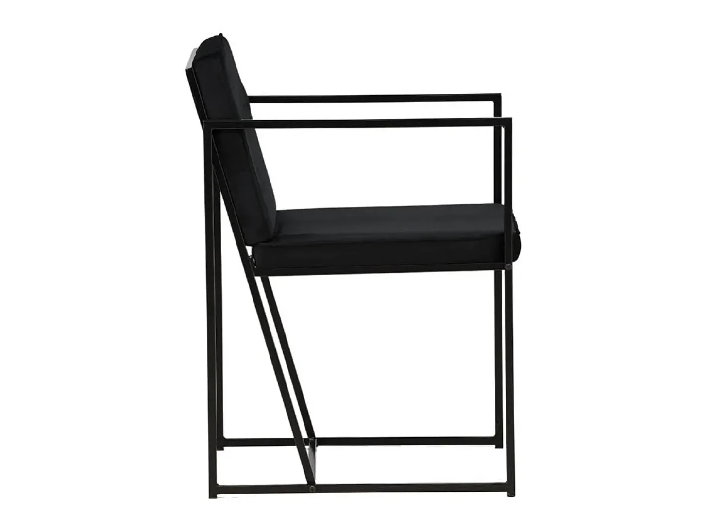 Silla de comedor Richmond con reposabrazos, terciopelo negro.