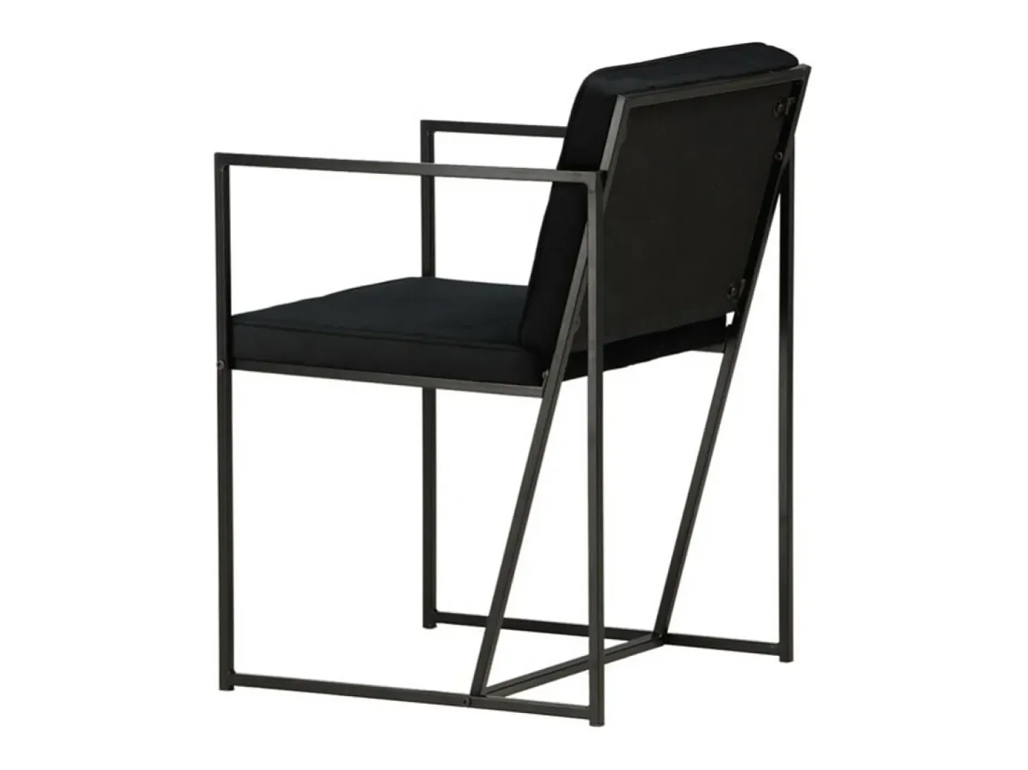 Silla de comedor Richmond con reposabrazos, terciopelo negro.