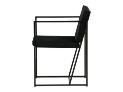Silla de comedor Richmond con reposabrazos, terciopelo negro.