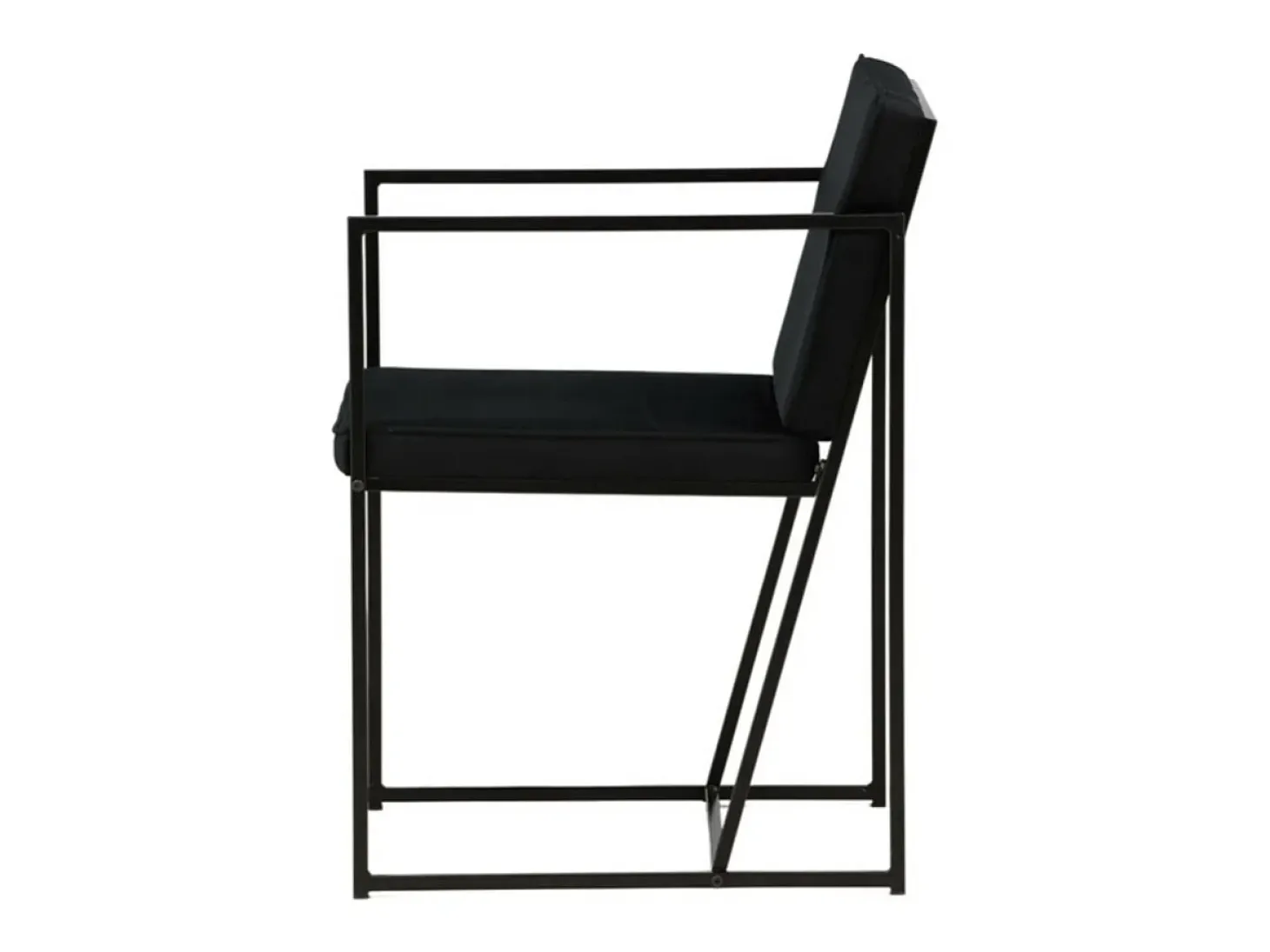Silla de comedor Richmond con reposabrazos, terciopelo negro.