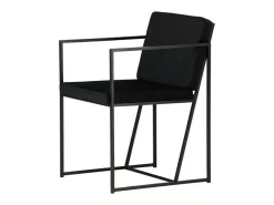 Silla de comedor Richmond con reposabrazos, terciopelo negro.