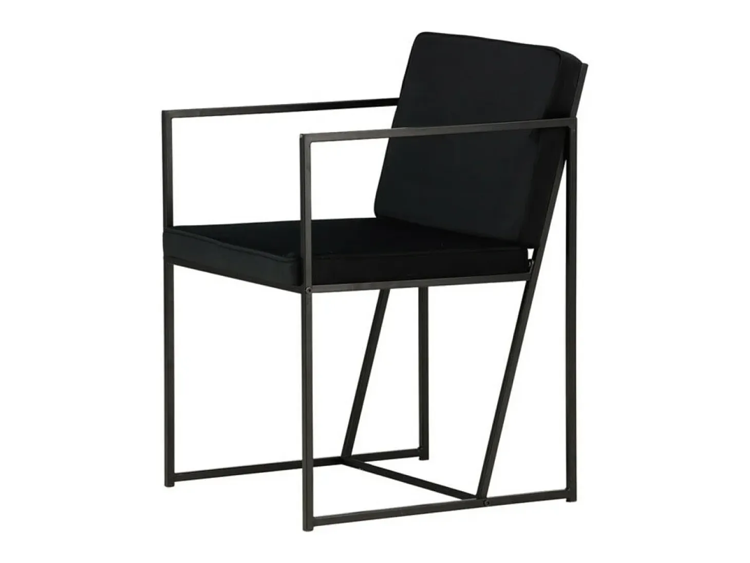 Silla de comedor Richmond con reposabrazos, terciopelo negro.