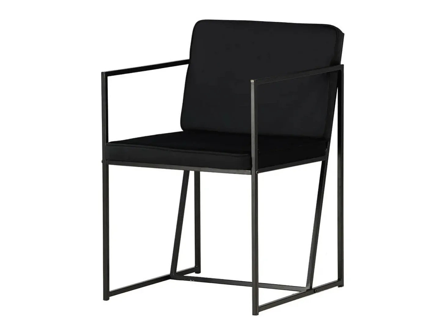 Silla de comedor Richmond con reposabrazos, terciopelo negro.