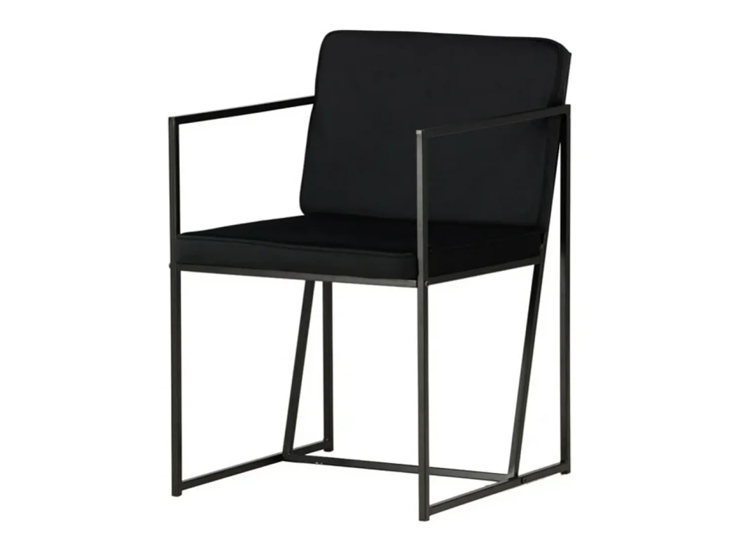 Silla de comedor Richmond con reposabrazos, terciopelo negro.