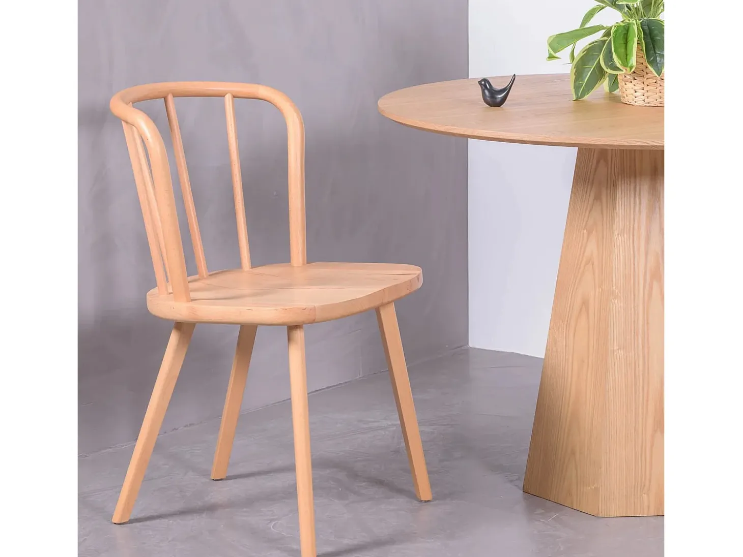 Silla de comedor rústica en madera de haya natural - Organic - Haya natural