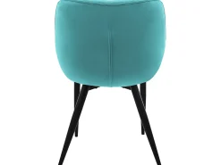 Silla de comedor set de 2 tapicería de terciopelo petróleo con patas de metal incl. material de montaje ML-Design