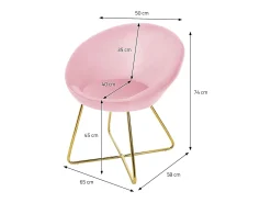 Silla de comedor Silla tapizada Silla de salón Silla de cocina Terciopelo 65x58x