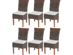 Silla de comedor Sinio (juego de 6), con cojín de asiento