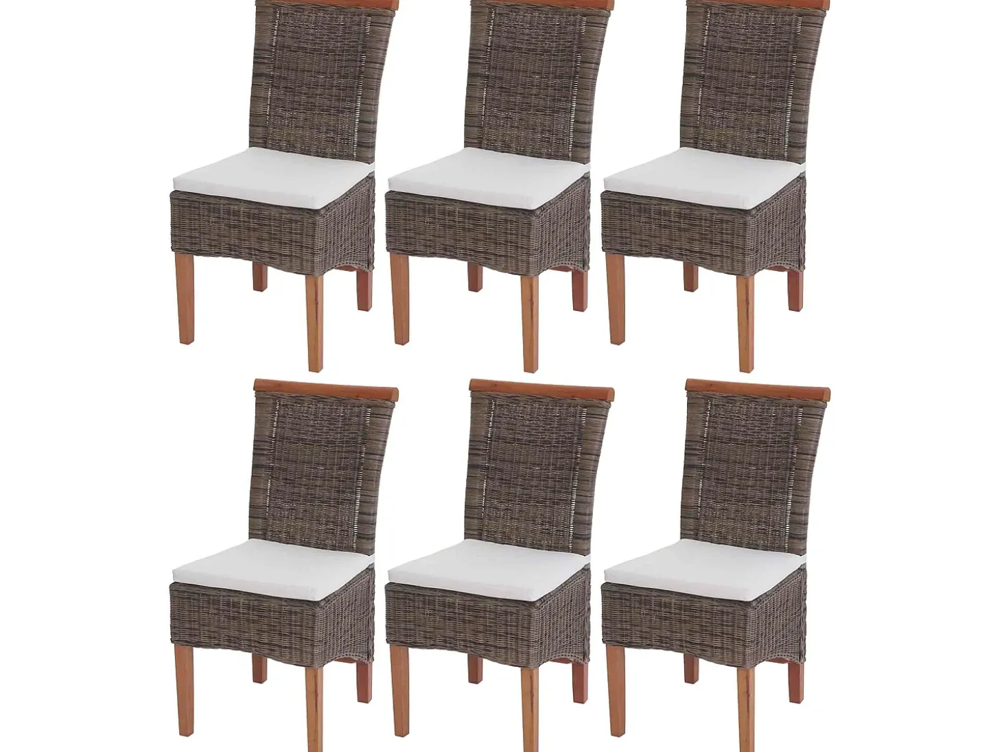 Silla de comedor Sinio (juego de 6), con cojín de asiento